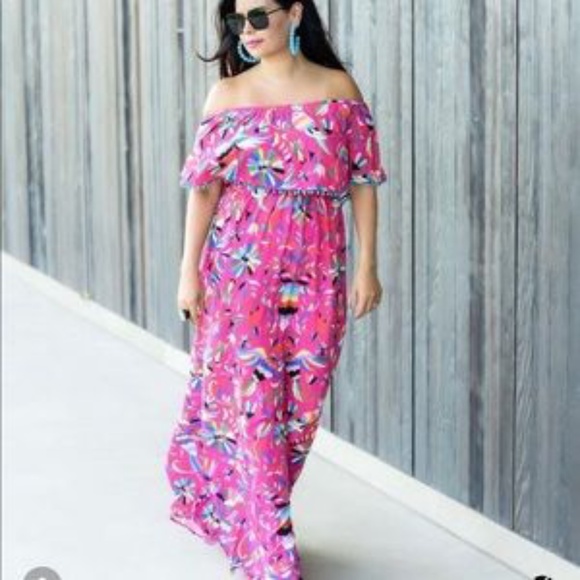 Judith March Dresses & Skirts - Vibrant PINK bird floral print Judith March Maxi dress